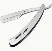 Silver Straight Razor Holder (steel metal)