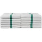 Soft N' Style Green Stripe Towel (15"x 26") 12pk 
