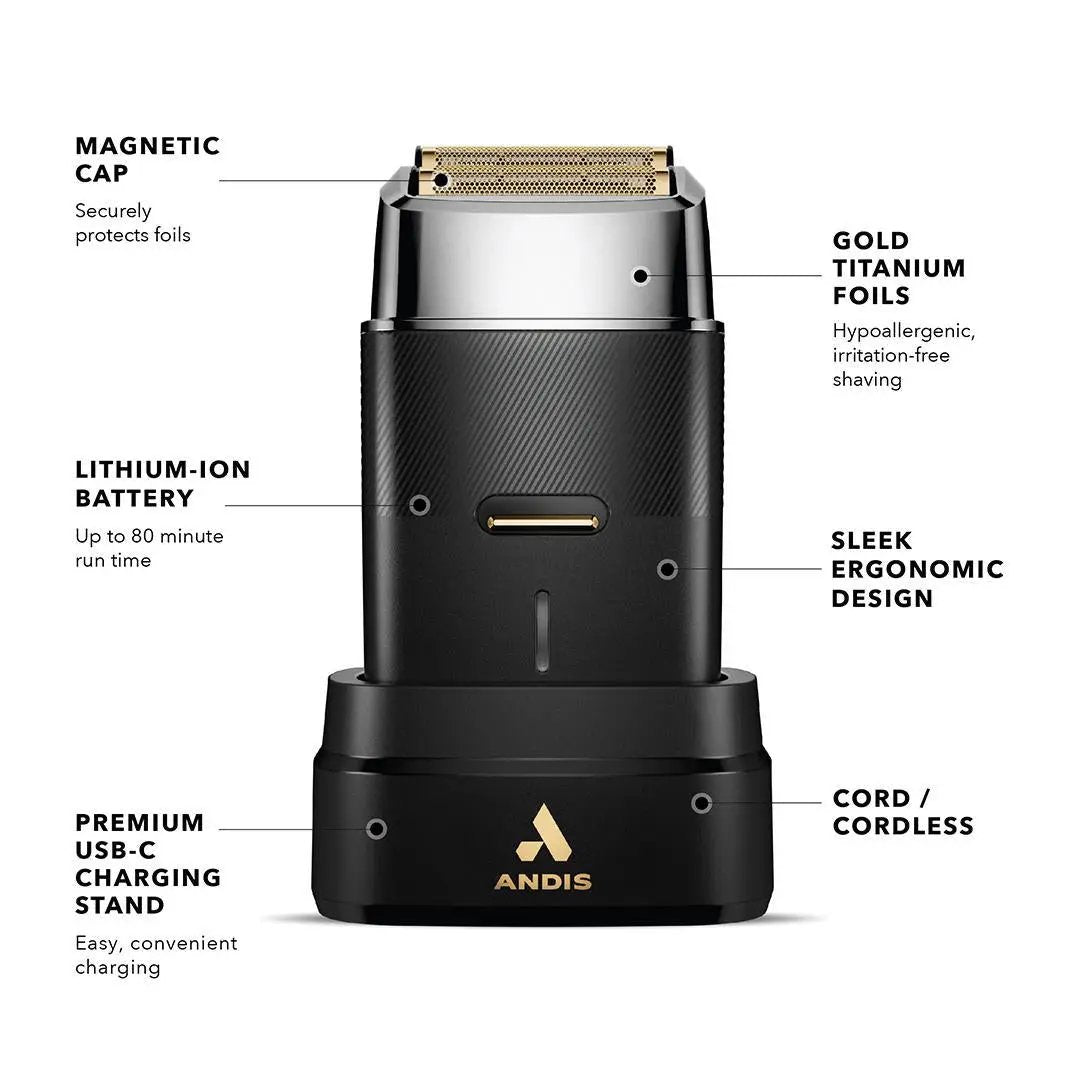 AndisTS-3 Foil Shaver LI - Black Chrome 