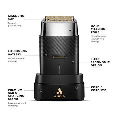 AndisTS-3 Foil Shaver LI - Black Chrome 