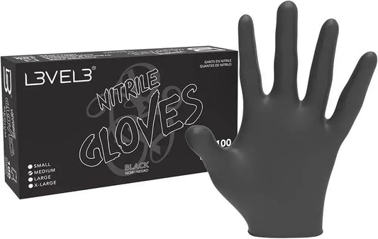 Level 3 Gloves Black - (100 Gloves) 