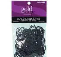 Gold Magic Black Rubber Bands 250/Pack